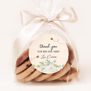 1st Bee Day Bumble Bee Girls Birthday Honey Floral Classic Round Sticker