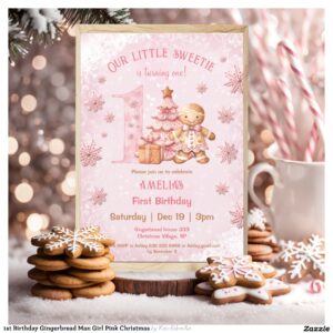 1st_birthday_gingerbread_man_girl_pink_christmas_invitation-r_wwur5z_2154 1st Birthday Gingerbread Man Girl Pink Christmas Invitation
