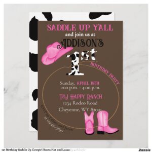 1st_birthday_saddle_up_cowgirl_boots_hat_and_lasso_invitation-r7778435275344d00859cb63e4a40a346_tcv4j_2154 1st Birthday Saddle Up Cowgirl Boots Hat and Lasso Invitation
