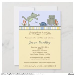 5x7_leap_frog_turtle_bee_birthday_party_invitation-r47f56cac20b4419e9e49ce22f9413dcc_tcvt0_2154 5x7 Leap Frog Turtle Bee Birthday Party Invitation