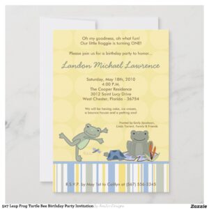 5x7_leap_frog_turtle_bee_birthday_party_invitation-r4e855f26723b4c618d263f6ae2a46b03_tcvt0_2154 5x7 Leap Frog Turtle Bee Birthday Party Invitation