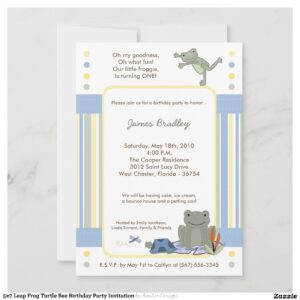 5x7_leap_frog_turtle_bee_birthday_party_invitation-rc372a448c24f4d3cb26f494d841fdbe7_tcvt0_2154 5x7 Leap Frog Turtle Bee Birthday Party Invitation
