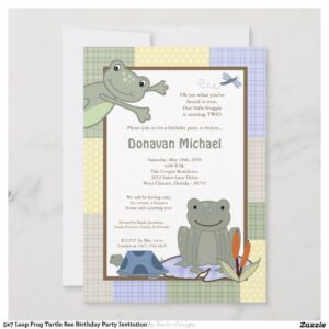 5x7_leap_frog_turtle_bee_birthday_party_invitation-reeb06bfc1fa74d88977cecba73f048e0_tcvt0_2154 5x7 Leap Frog Turtle Bee Birthday Party Invitation