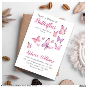 a_lifetime_of_butterfly_pink_floral_bridal_shower_invitation-r_ibi3k8_2154 A Lifetime of Butterfly Pink Floral Bridal Shower Invitation