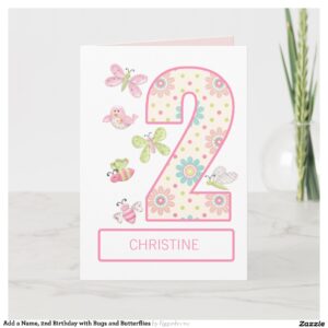 add_a_name_2nd_birthday_with_bugs_and_butterflies_card-reb5234bd1c094e5ea76a87b27cf765c3_udffh_2154 Add a Name, 2nd Birthday with Bugs and Butterflies Card
