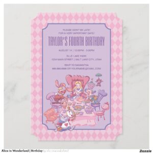 Alice in Wonderland Birthday Invitation