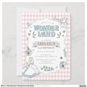 Alice in Wonderland Wonderland Birthday Invitation