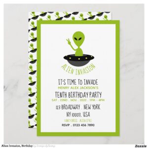 Alien Invasion, Birthday Invitation
