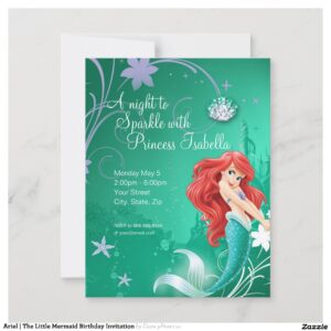 Ariel The Little Mermaid Birthday Invitation