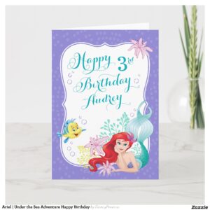 Ariel Under the Sea Adventure Happy Birthday Card