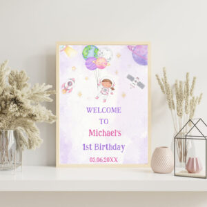 Astronaut Outer Space Birthday Party Welcome Sign