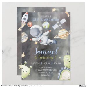 Astronaut Space Birthday Invitation