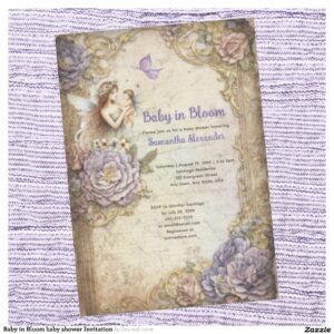 Baby in Bloom baby shower Invitation
