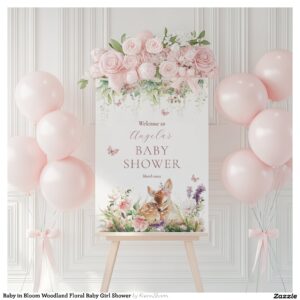 Baby in Bloom Woodland Floral Baby Girl Shower Foam Board
