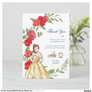 Be Our Guest Belle Birthday Thank You Save The Date