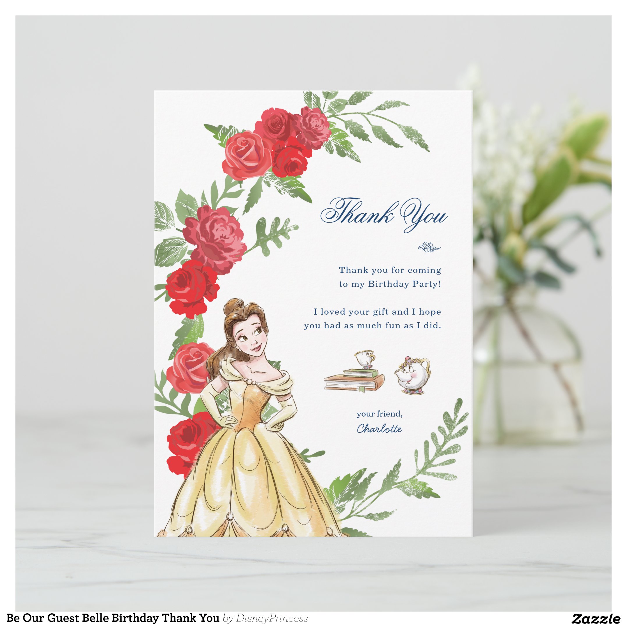 Be Our Guest Belle Birthday Thank You Save The Date