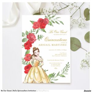 Be Our Guest Belle Quincea?era Invitation