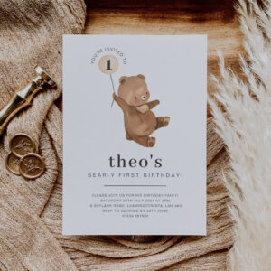 Bear-y First Birthday Invitation