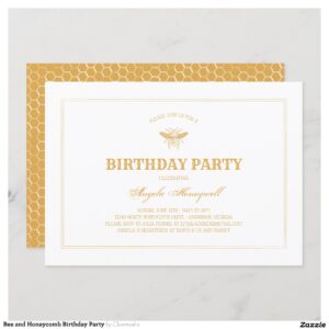 Bee and Honeycomb Birthday Party Invitation