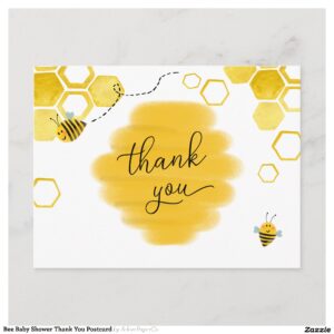 Bee Baby Shower Thank You Postcard