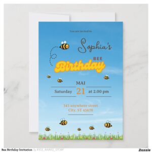 Bee Birthday Invitation