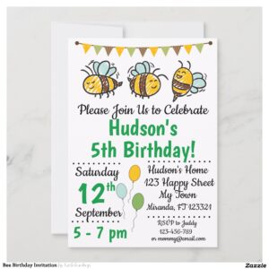 Bee Birthday Invitation