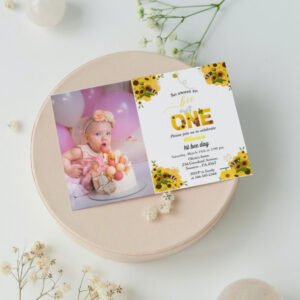 Bee day, first birthday bee theme, so sweet to bee invitation