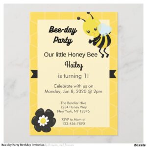 Bee-day Party Birthday Invitation