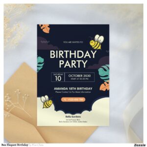 Bee Elegant Birthday Invitation