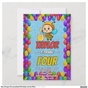 Bee Unique Personalized Birthday Invite Kids