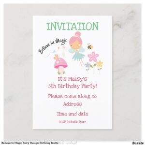 Believe in Magic Fairy Design Birthday Invite