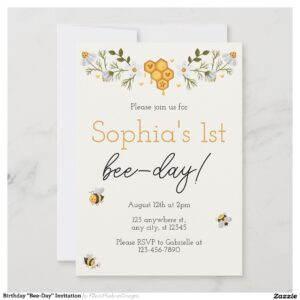 Birthday "Bee-Day" Invitation