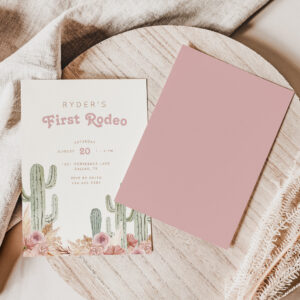 Boho Girls First Rodeo Cowgirl Birthday Invitation