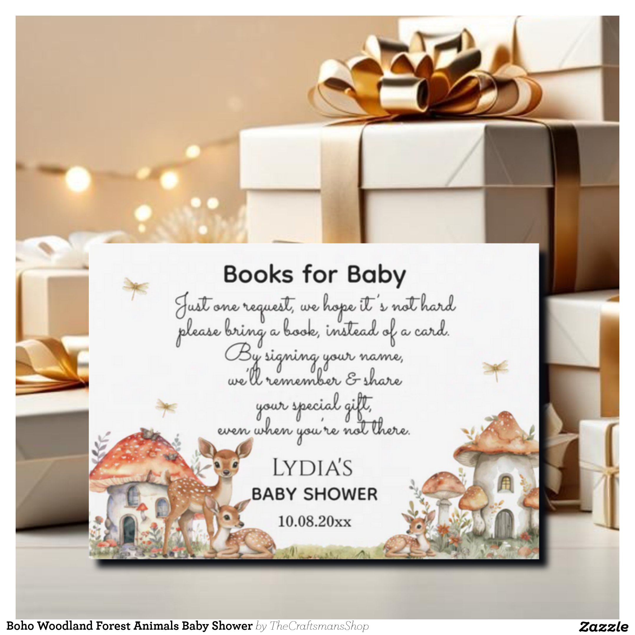 Boho Woodland Forest Animals Baby Shower Enclosure Card