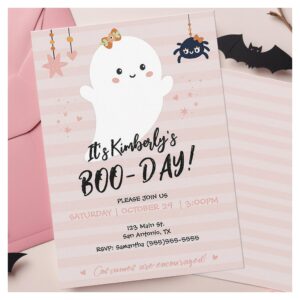 BOOday Kawaii Ghost Halloween Invitation