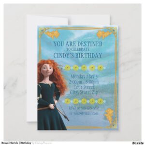 Brave Merida Birthday Invitation