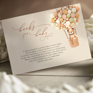 Brown Bear Balloons Baby Books Enclosure Card