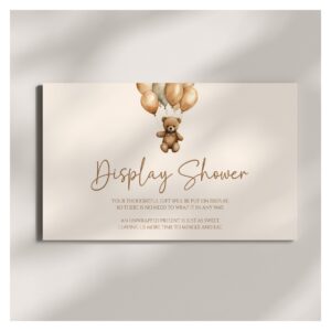 Brown Boho Teddy Bear Baby Shower Display Shower Enclosure Card
