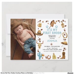 brown_my_first_rodeo_cowboy_photo_1st_birthday_invitation-rcf61e447f1864f008f453763093ecfcc_tcvt0_2154 Brown My First Rodeo Cowboy Photo 1st Birthday Invitation