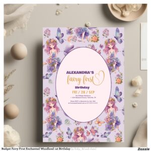 Budget Fairy First Enchanted Woodland 1st Birthday Flyer