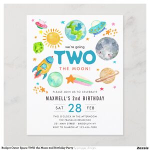 Budget Outer Space TWO the Moon 2nd Birthday Party