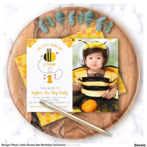 Budget Photo Little Honey Bee Birthday Invitation