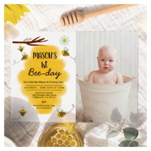 Bumble Bee Birthday Party Photo Invitation