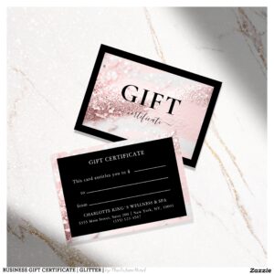 BUSINESS GIFT CERTIFICATE GLITTER