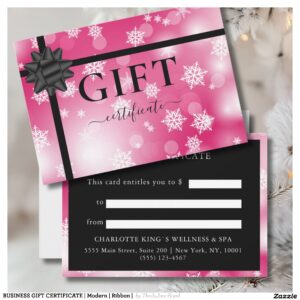 BUSINESS GIFT CERTIFICATE Modern Ribbon