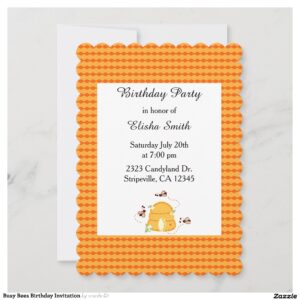 Busy Bees Birthday Invitation