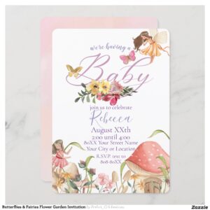 Butterflies & Fairies Flower Garden Invitation
