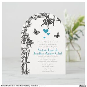 Butterfly Christian Fairy Tale Wedding Invitation