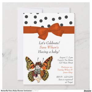 Butterfly Fairy Baby Shower Invitation