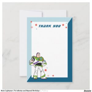 Buzz Lightyear To Infinity and Beyond Birthday Thank You Card